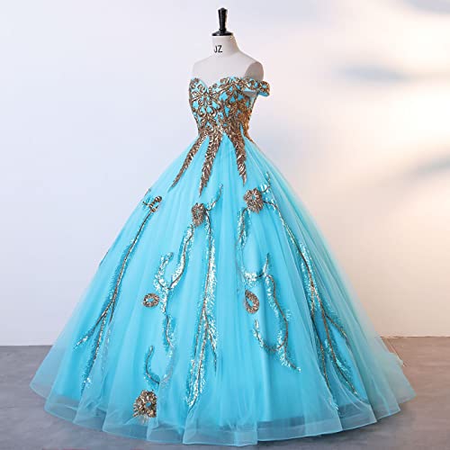 Image of Women's Beading Sweetheart Ball Gown Tulle Layed Long Quinceanera Dress
