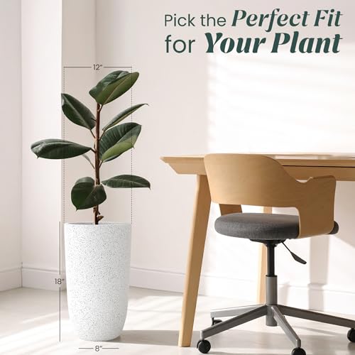 Image of YUCCABE ITALIA FOXB TPC 18 INCH Pots for Plants Highly Durable Polymers Lightweight Indoor Outdoor Plant Pots, Flower Pot Gamla Tree Planter Container Planters for Living Room, Balcony, Garden
