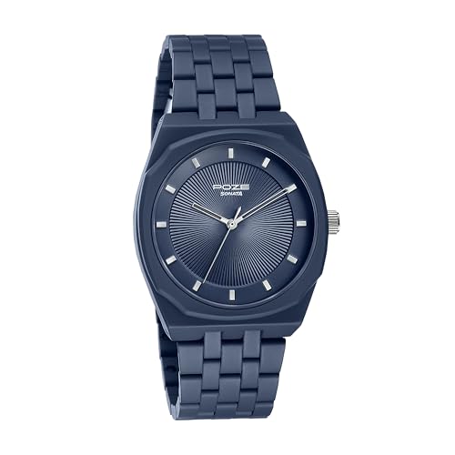 Image of Sonata Poze 6 Terra Trails Quartz Blue Round Dial Men's Watch | Stainless Steel Strap Material | Watches for Men Analog - SP70073KM01
