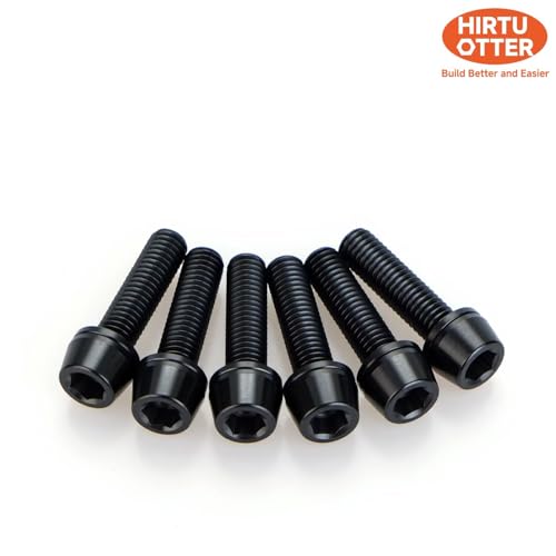 Image of 6 pcs M5 x 20 Titanium Allen Hex Bolts with Washer Screws & Wrench, for Bicycle Stems /Bike Handlebars /Brake Systems /Motorcycles /Camping Gear, Tapered Head Anti-Corrosion Fasteners(Black)