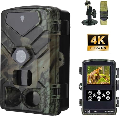 RecorCam Fototrappola 50MP 4K HD Fotocamera Caccia Notturna IR 850nm, Fototrappole 0.2s Cattura Rapida, Telecamera da...