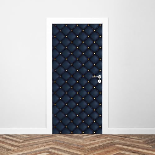 Sticker Porte Capiton Bleu 204 x 93 cm