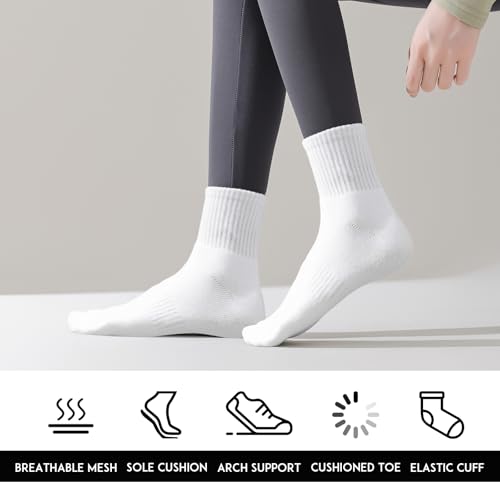Womens Ankle Socks Cushion Athletic Running Sports Socks Mini Crew Soft Cotton Socks 5-8/8-11,4 Pairs4