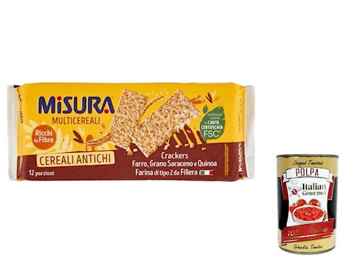 Misura Crackers ai Cereali Multigrain - Galletas de cereales (6 unidades, espelta, trigo sarraceno y quinua, 350 g, 400 g)