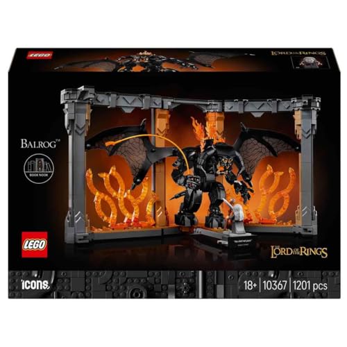 Image of LEGO Icons The Lord of The Rings: Balrog Book Nook Bookshelf Decor Kit 10367 Building Blocks for 18+ Gift