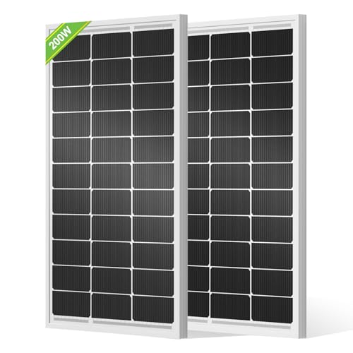 ECO-WORTHY 2pcs 100 Watt Solar Panels Monocrystalline Solar Panel for 12V/24V Battery RV Marine Boat and Other Off-Grid Applications, 2-Pack 100W 2 pack solar panel