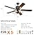 52" Farmhouse Caged Ceiling Fan with Light and Remote Control Rustic Industrial Chandelier Fan with 5 Reversible Wood Blades Black Retro Indoor Fandelier for Living Room Dining Room Bedroom