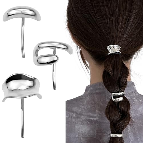 3 Piezas Pinzas para Cabello Metal 1 Pulgada Plateadas miniatura 1