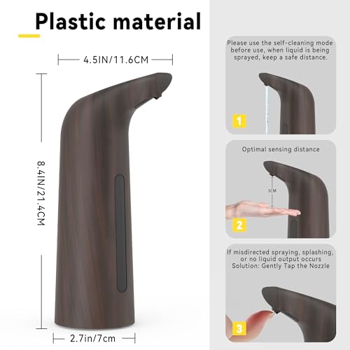 Image of Automatic Soap Dispenser, 13oz /400ml for Bathroom & Kitchen | 4-Level Adjustable Touchless Hand Soap Dispenser ,Battery Operated Electric Dispenser, Plastic Material Soap Holder