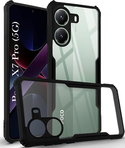 Image of Jkobi Back Cover Case for Poco X7 Pro (Shockproof with Polycarbonate Clear Panel | Professional Black)