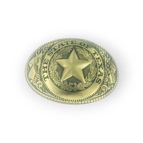 Western Rodeo Texas Cowboy Lone Star Belt Buckle Antic Brass Color (Make Your Own Design With Pictures)