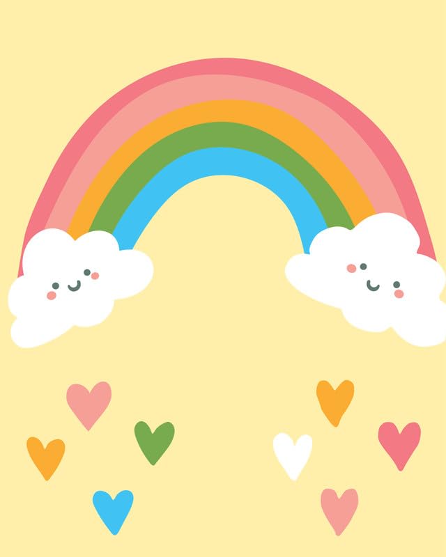 Mini Monet Rainbow Hearts | Paint by Numbers kit | DIY | Art Set | Ideal Birthday Gift | Ideal Return Gift | Premium Art kit | Acrylic Colors | Art Brushes