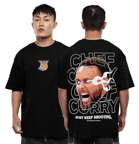 Image of DarkBuck NBA Basketball Stephen Curry Oversized T Shirt for Men and Women Drop Shoulder Loose Baggy Fit Unisex Pure Cotton T-Shirt