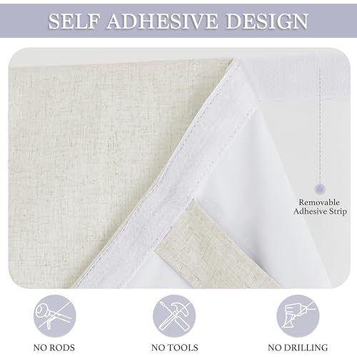Image of RYB HOME Classroom Door Window Cover, 100% Blackout Shades for Classroom Windows and Doors Cover Lockdown Shades Blocks Views, W 8 x L 36 inch, Linen, 1 Panel