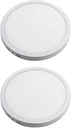 Kit 2x Painel Plafon Sobrepor Alumínio Redondo LED 24W 30cm Bivolt Branco Frio