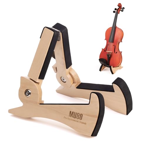 MUSO Violin Stand, Ukulele Stand Premium Solid Wood, Lightweight&Stylish Holder for Violin,Ukulele and Banjo Rabbit-Shape Patented(hard maple)