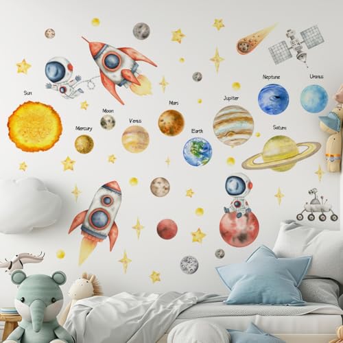 Vinilo Decorativo Cohete Galaxia para Pared Infantil miniatura 5
