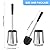 Toilet Brush, Toilet Brush and Holder Stainless Steel Toilet Bowl Brush with Durable Bristles Modern Holder Toilet Scrubber Toilet Brush Set for Bathroom Cleaning