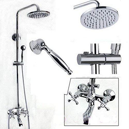 Robinet de baignoire chrome avec kit douche pluie 8 pouces installation murale