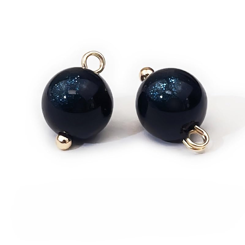 Guziki perłowe Guziki perłowe, 20 szt., 10 mm, jasnoniebieskie, małe, okrągłe, do tkania, guziki z żywicy na trzonku(Black)