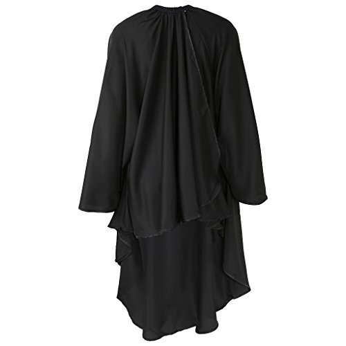 cici store Professional Cutting Hair Cloth with Cuff,Adult Waterproof Salon Hair Cut Hairdressing Barbers Cape Gown Cloth (Black)