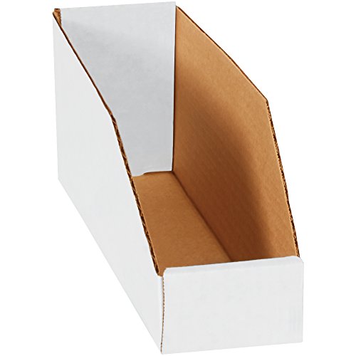Image of Box USA BBINEB123 Open Top Bin Boxes, 3 inch x 12 inch x 4 1 /2 inch, Oyster White (Pack of 50)