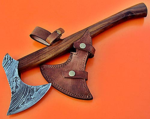 DIST AX-56 Custom Made Damascus Steel Axe - Gorgeous and Solid