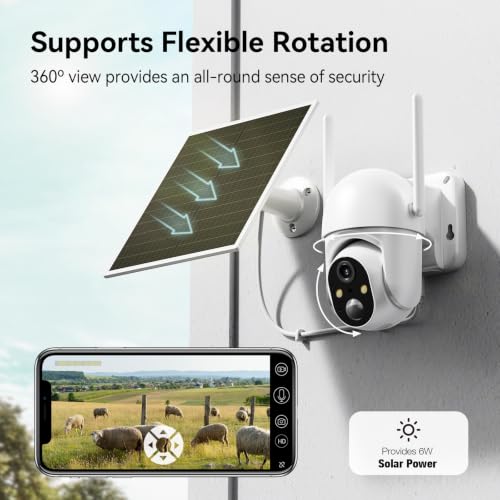 Image of SEHMUA 2 Pack 4G LTE Cellular Solar Security Camera Wireless Outdoor, No Wi-Fi Solar Powered Camera, 360 Live View, 2K Color Night Vision, PIR Motion Sensor, Two-Way Talk, Built-in SIM Card, White