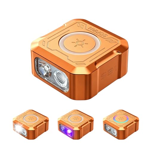 sofirn SE1 Keychain Flashlight 300 Lumens Small EDC Flashlight with UV Light & RGB Rechargeable Mini Light with Magnetic Base Waterproof Pocket Flashlight for Everyday Carry (Orange)
