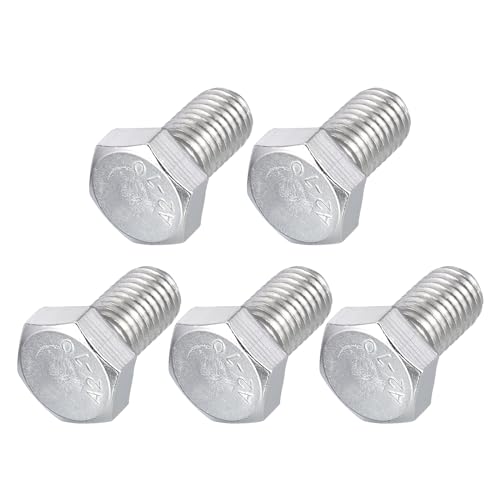 Image of METALLIXITY Hex Bolts (M12-1.75x20mm) 5Pcs, 304 Stainless Steel Coarse Fully Threaded Hex Head Screw Bolt Machine Screws - for Furniture Repair, Silver