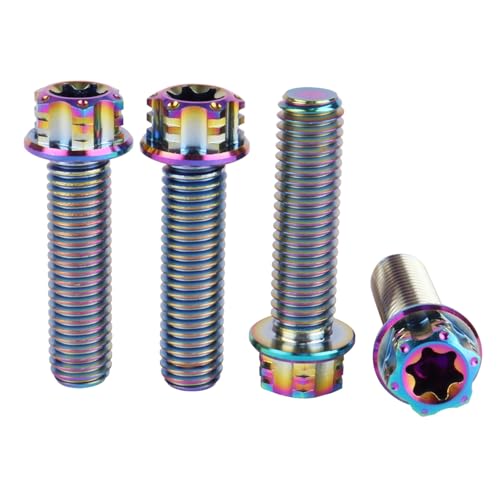 Image of 4Pcs Titanium Bolt Flange Torx Head M8 M10 x 20 25 30mm Screw Bolt for Motorcycle Car Modifications (Rainbow, M8x30mm)