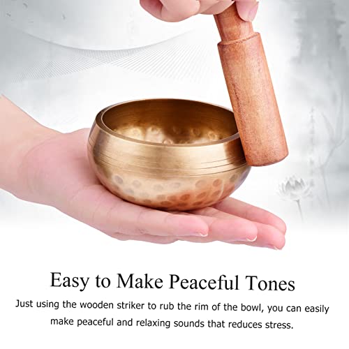 Baugger Sino tibetano,Conjunto de tigela de canto tibetano com tigela de som de metal artesanal de 8