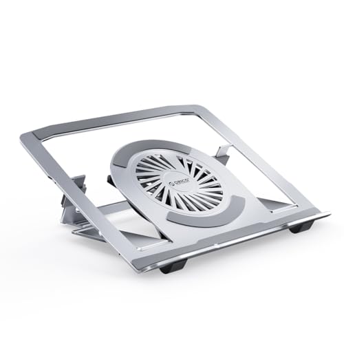 ORICO Refroidisseur Ordinateur Portable RGB, Support PC Portable Gaming avec Ventilateur Silencieux, Réglable en Hauteur, Ergonomique, Pliable & Compatible Laptops jusqu'à 17,3 Pouces - NSF1, Argent