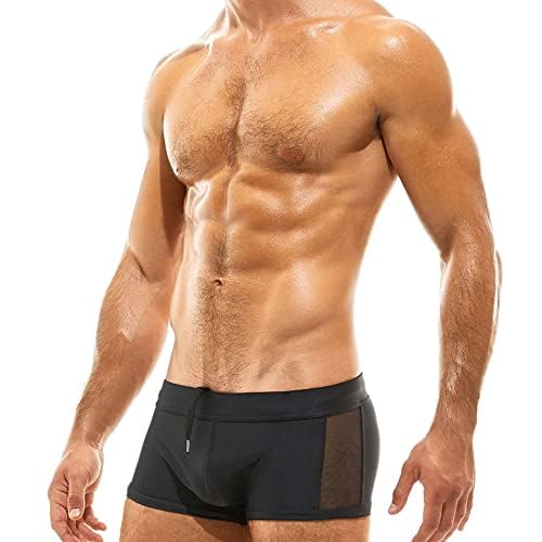 panteasy Menswear Side See Through Mesh Detail Stretchable Short Length Brief-picture-33