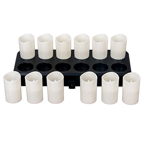 HERO-LED CD-VRC-12RF-WW Wireless Inductive Rechargeable LED Electric Candles, Flameless Flickering Tealight Votive Candles with Remote Timer Controller, Set of 12, Warm White Color - Image 3