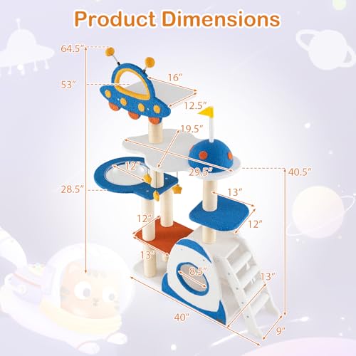 Árbol para gatos temática espacial PETSITE 64.5 pulgadas miniatura 3