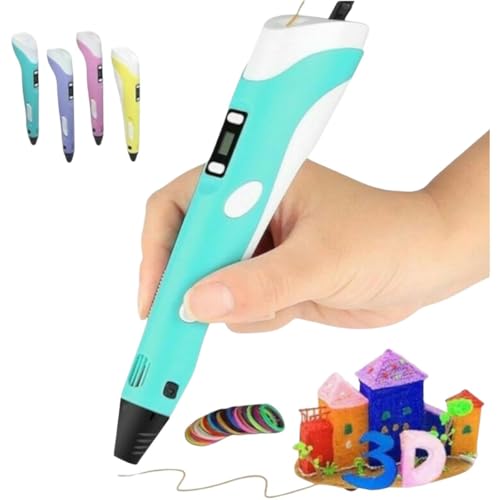 Caneta 3D Profissional Infantil com Display LED Digital com Kit de Filamentos Coloridos Brinquedo Educativo Criativo e Prático Presente para Crianças e Adultos Artistas
