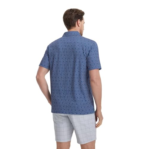 Image of M MAELREG Mens Golf Shirt Short Sleeve Dry Fit Print Moisture Wicking Performance Patterns Collared Polo Shirt