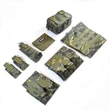 Broptical 【8点セット】ミリタリー マガジンポーチ セット ユーティリティーポーチ タクティカルポーチ マルチカムトロピック MOLLE サバゲー 登山 旅行 サバイバルゲーム タクティカルベストやバッグに装備