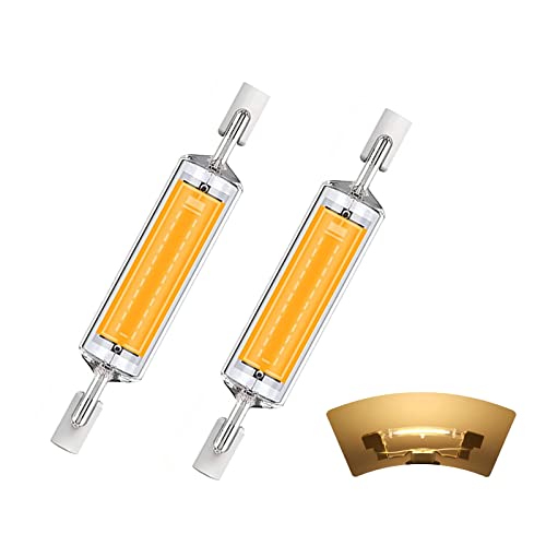 Ampoule R7S LED 118mm 20W Dimmable, R7S LED Ampoule Blanc Chaud 3000K, Ampoules LED R7S Linéaires Lampe, Pas de Scintillement, 2000LM, Éclairage à Faisceau 360 °, AC 220-240V, Paquet de 2 Cover