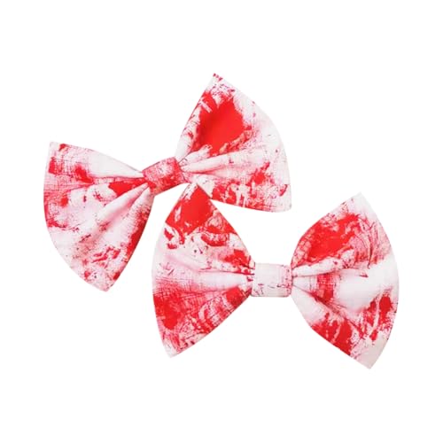 2 Piezas Pinzas de Pelo Halloween con Lazos Sangrientos y Manchas de Sangre Para Mujer y Niñas miniatura 1