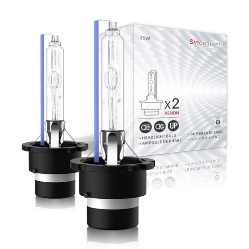 Sinoparcel D2S Xenón HID Bombillas de Faros - 8000K 35W Haz Baja y Alta Luces de Reemplazo 66240 85122UB 66040- Paquede de 2