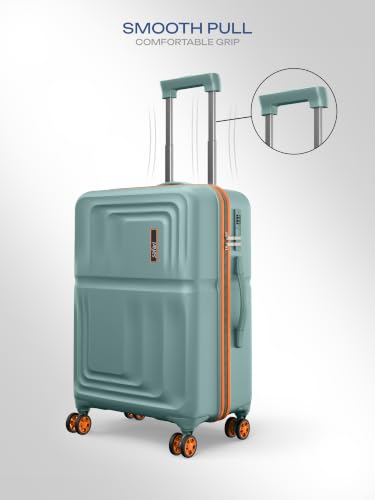 Image of Safari Roma Hard Luggage Trolley Bag with 8 Wheels Large Size Check-in Suitcase - Sage Green