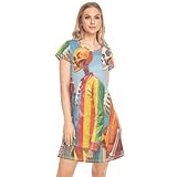 Womens Nightgown, Skeleton Men in Beach Short Sleeve Sleepdress Nightshirt