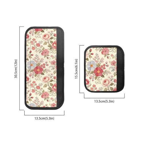 Image of Refrigerator Door Handle Covers Set of 6 Kitchen Electrical Appliance Decor Handles Keep Clean Anti-Slip Fridge Accessories Home Decor, Pink Floral Cream White