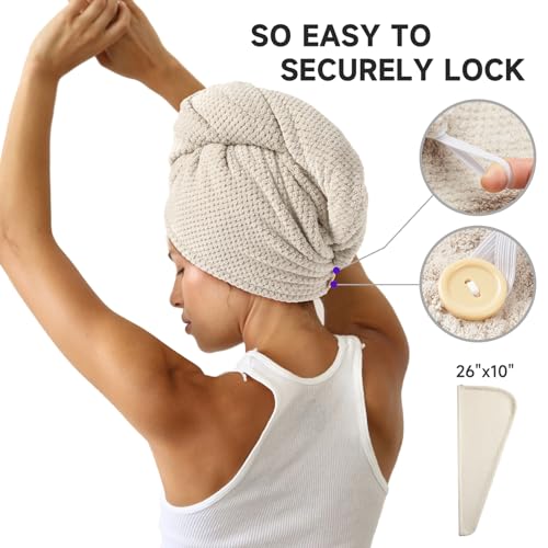 Umisleep Pacote com 2 toalhas de microfibra para cabelos encaracolados, toalha de secagem de cabelo