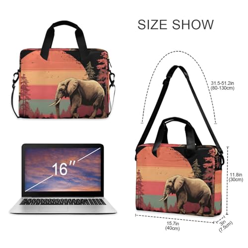 Bolso bandolera para laptop con estampado elefante 13-16" miniatura 5