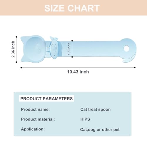 Image of PETPAWLOVELY-2PCS Cat Treat Spoon Squeeze,Cat Strip Feeder Spoon,Multi-Function Dispenser Tool,Easy Feeding Spoons for Licky Treats,Pet Food Spoons for Wet Food(2 Color)