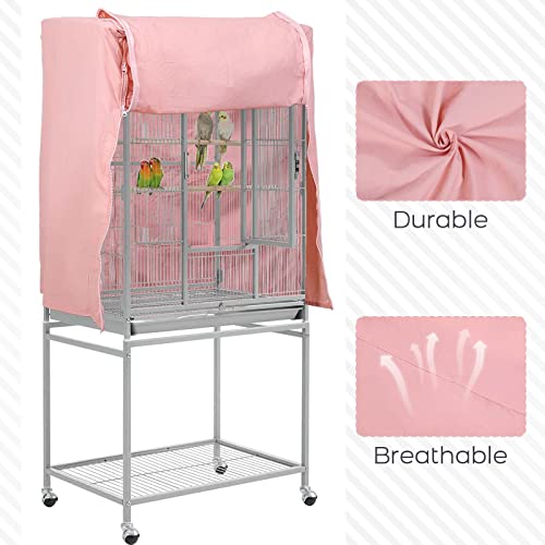 Image of QBLEEV Birdcage Covers, Breathable Universal Bird Parrot Cage Cover Shade | Blackout windproof light-proof covering reduces distractions night accessories cloth without cage-24.8x17.7x31.5in (LxWxH)