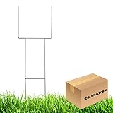 H Frame Wire Stakes 30 x10 inch 9 Gauge Galvanized Wire -Yard Sign Stakes Fit for 4mm, 5mm Corrugated Signs, Heavy Duty Metal Step Stakes, Pack of 25